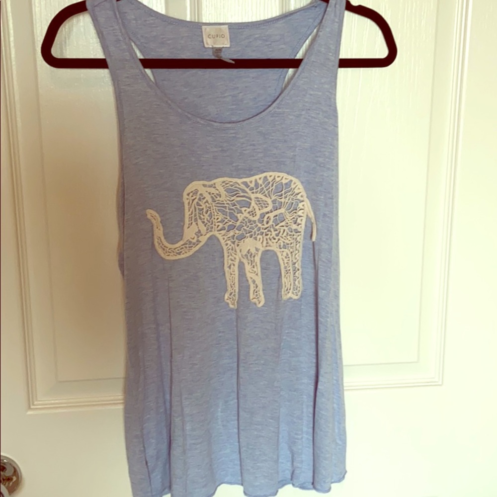 Cupio embroidered elephant tank